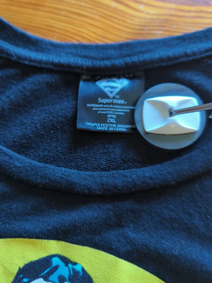 Camiseta masculina vintage Superman sem mangas tamanho 2XL preta DC Comics - Imagem 2 de 3