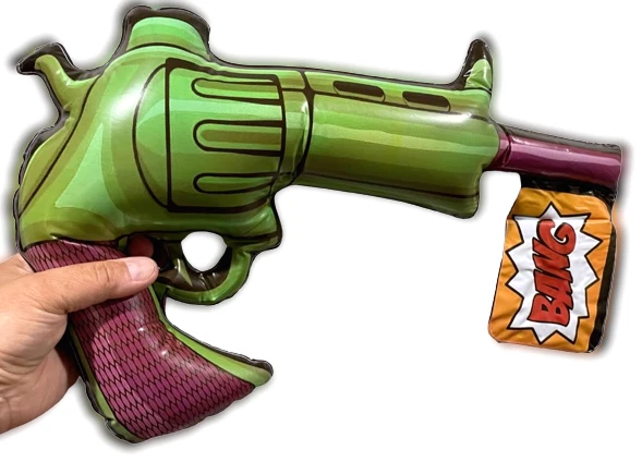 JOKER INFLATABLE BANG GUN Blow Up Jumbo Hand Pistol Flag Clown Prop Batman  DC | eBay