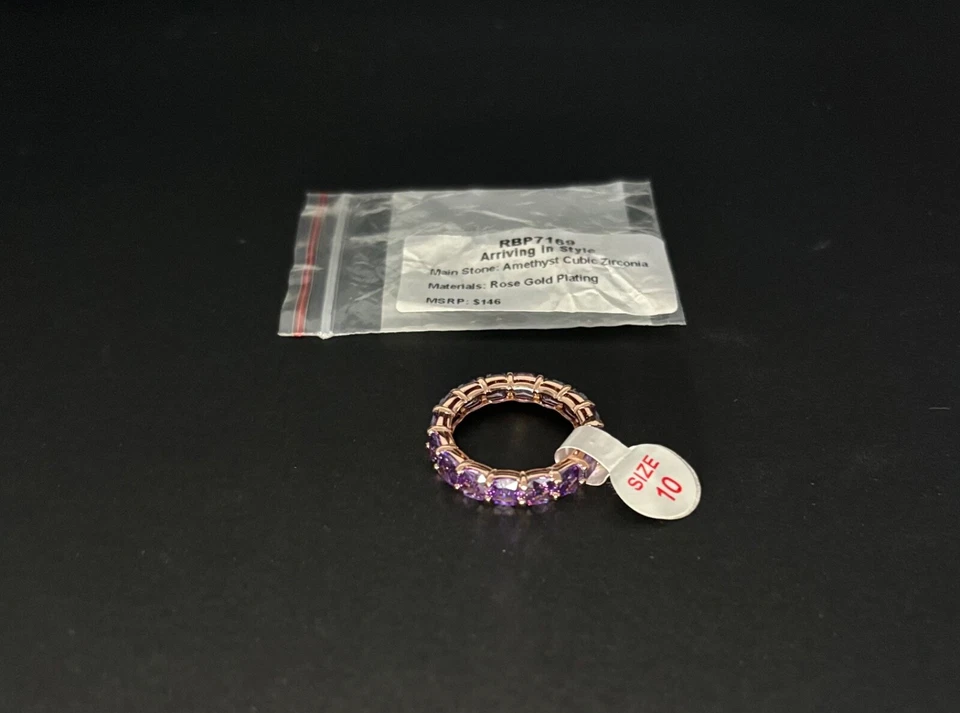 Bomb Party NUEVO OG RBP 7169 Llegando con Estilo Amatista Circonita cúbica en Rosa G Talla 10 Foto 2 de 3