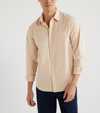 Free Assembly Men's Cotton Poplin Shirt with Long Sleeves, Size:L
