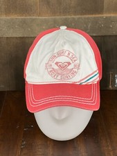 ROXY Hat Cap Snapback Youth Girls White Pink Beach Surf Surfing Cotton Twill B