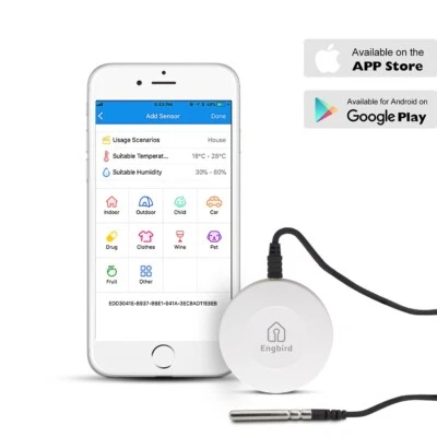 Inkbird Bluetooth Data Logger Recorder IBS-TH1 Temperatur Feuchtigkeit C/F Home