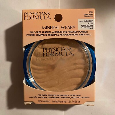 Physicians Formula Mineral Wear Talc-Free Face Powder PressedTranslucent 7586NEW