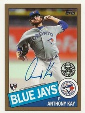 2020 Topps Update ANTHONY KAY 1985 Topps Auto Autograph Gold 18/50 Blue Jays RC