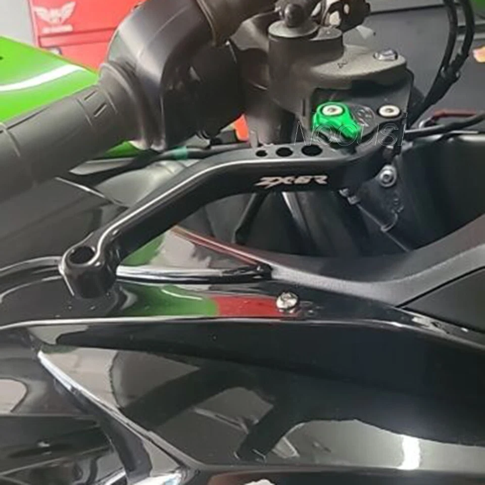 Palancas de embrague de freno ajustables cortas CNC aptas para Kawasaki Ninja ZX-6R ZX6R ZX 6R Foto 3 de 4
