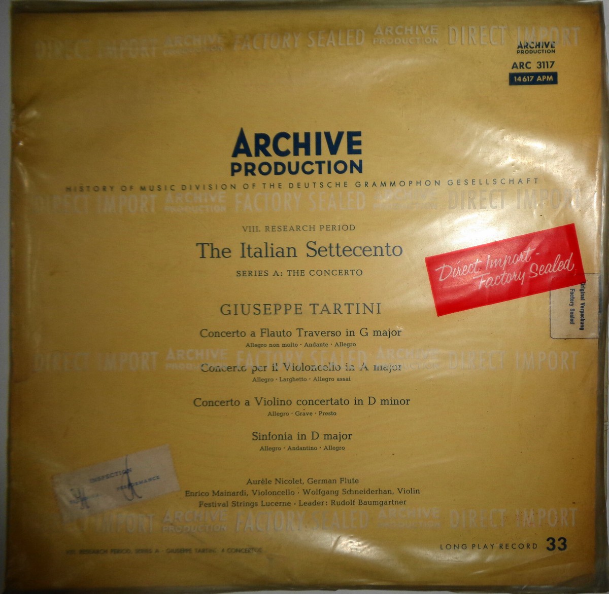 THE ITALIAN SETTECENTO - SERIES A: THE CONCERTO - GIUSEPPE TARTINI
