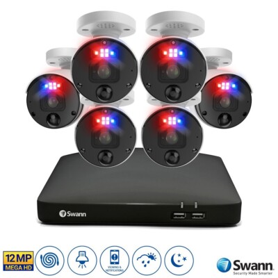 Swann CCTV System NVR 8-8780 8-Kanal 2 TB 6 x 12 MP NHD-1200BE Kameras 890106