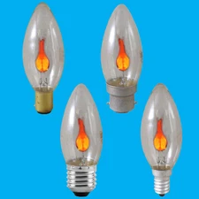 8x 3W Flicker Flame Candle Clear Light Bulb Chandelier Lamp BC ES SBC SES