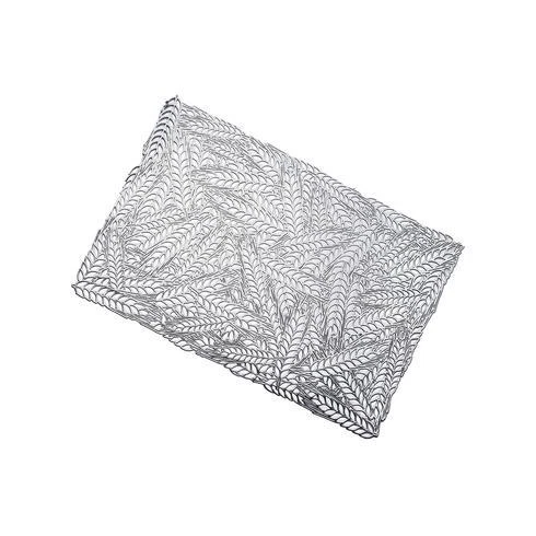 6 SILVER 18" Wheat Maze Rectangle Vinyl Placemats Party Wedding Decorations - Image 3 of 4