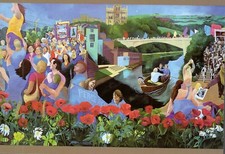 1980's Political Postcard The Durham Peace Mural No 3 unposted