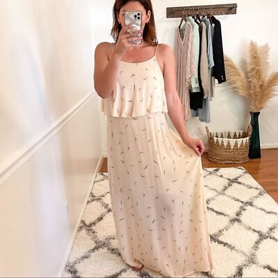 knee length dresses for ladies Stitched Birds Scarf Maxi Dress main image 1