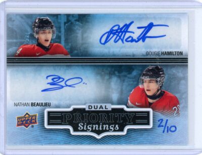 D HAMILTON/N. BEAULIEU 2013 UPPER DECK FALL EXPO ''PRIORITY SIGNINGS'' AUTO 2/10