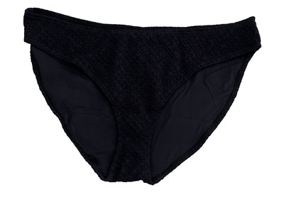 Mindy X Andie Women's L The Bikini Swim Bottom Textured Black NWT
