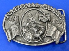 National Guard - Air Force, Army US Military vintage 1982 Bergamot belt buckle