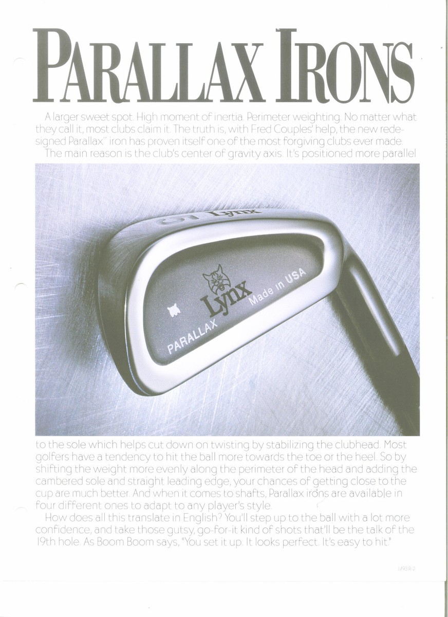 NOS 1993 Lynx PARALLAX 9-IRON Lynx Lite Steel RH-S - for