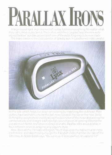 NOS 1993 Lynx PARALLAX 3-IRON Lynx Lite Steel RH-S - for sale is single 3-IRON - Picture 6 of 9