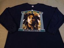  Vintage Original BOB MARLEY Lions Long Sleeve 2-Sided Shirt RARE 90's  XL 