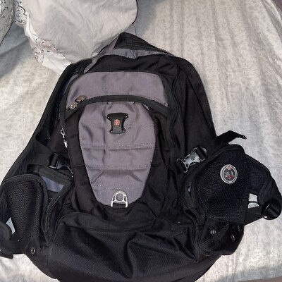 Swiss Gear Black/Gray Backpack School Travel Heavy Duty Padded Laptop Air Flow