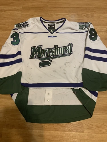 Game Worn Metcalf Mercyhurst University Atlantic hockey NCAA Goalie JERSEY 60G