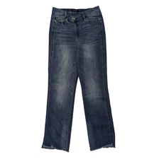 Judy Blue Cross Over Dad Jeans Size 7/28 Straight High Rise Medium Stretch Denim