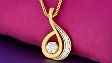 0.50 Cts F/VS1 Round Brilliant Cut Natural Diamonds Necklace in 14K Yellow Gold
