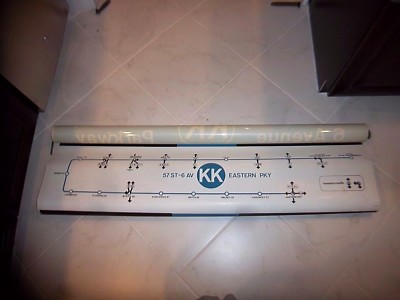 PRIMITIVE 54'' NY NYC SUBWAY ROLL SIGN MAP KK LINE 57 6 AVE EASTERN GATES HALSEY