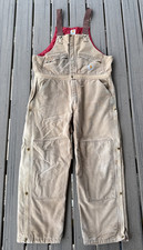 VTG 90s Carhartt BU182 MENS 42x29 Chestnut CHT Double Knee Bib Overalls