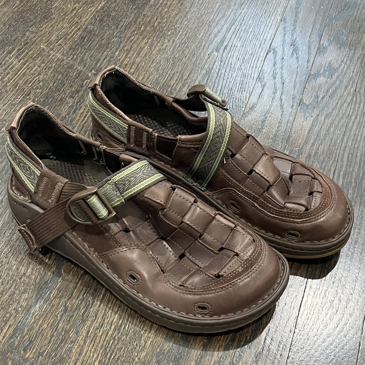 Chaco Finn Chocolate Torte Leather Sandals 14 Brown Leather Upper Chaco Sandals for Men for sale | eBay main image 3