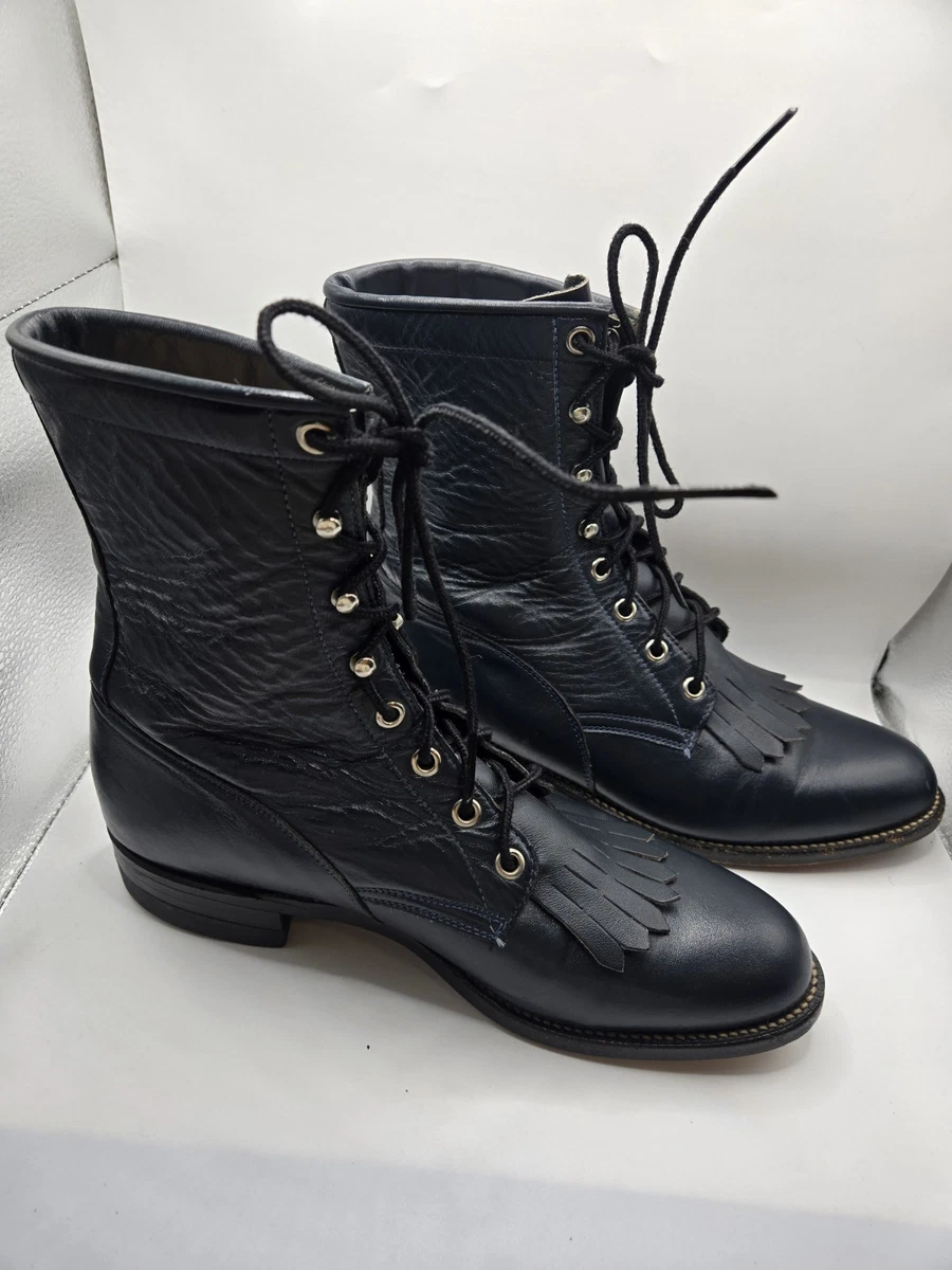 Justin Boot Black Distressed Leather Ankle Boots justin-jb3000-6d-571322.jpg?v=  main image 3
