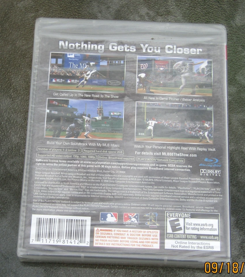 2008 Sony Playstation 3 MLB 08 THE SHOW #BCUS 98141 Unused Factory SEALED MISP - Image 2 of 2