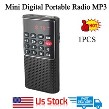 Rechargeable Mini Digital Portable Radio MP3 Music Player FM USB SD Card Speaker