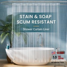 Clear Plastic Shower Curtain Liner - PEVA 72"W x 72"L - Pack of 1
