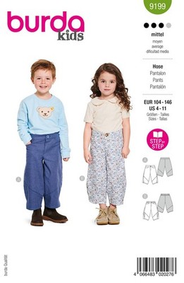 Schnittmuster Kinder-Pumphose Burda a9199 104-146