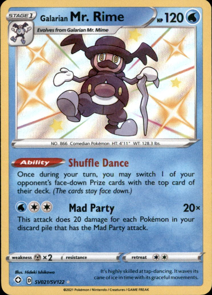 Galarian Mr. Rime SV021/SV122 Shining Fates Shiny Vault Pokemon Holo NM/LP