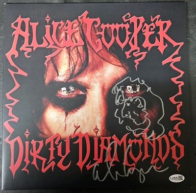 ALICE COOPER Signed Dirty Diamonds Vinyl Full Sketch Rock Legend JSA CL51545