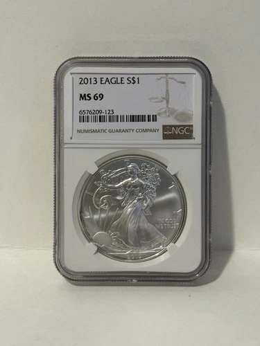 2013 $1 American Silver Eagle NGC MS69 Brown Label
