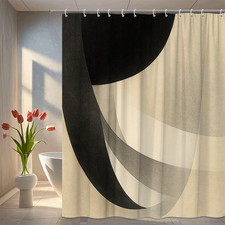 Modern Black and White Shower Curtain for Elegant Bathrooms