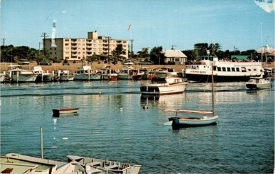 Falmouth, Harbor, Cape Cod, Massachusetts, Boston, Skillmans, Postcard