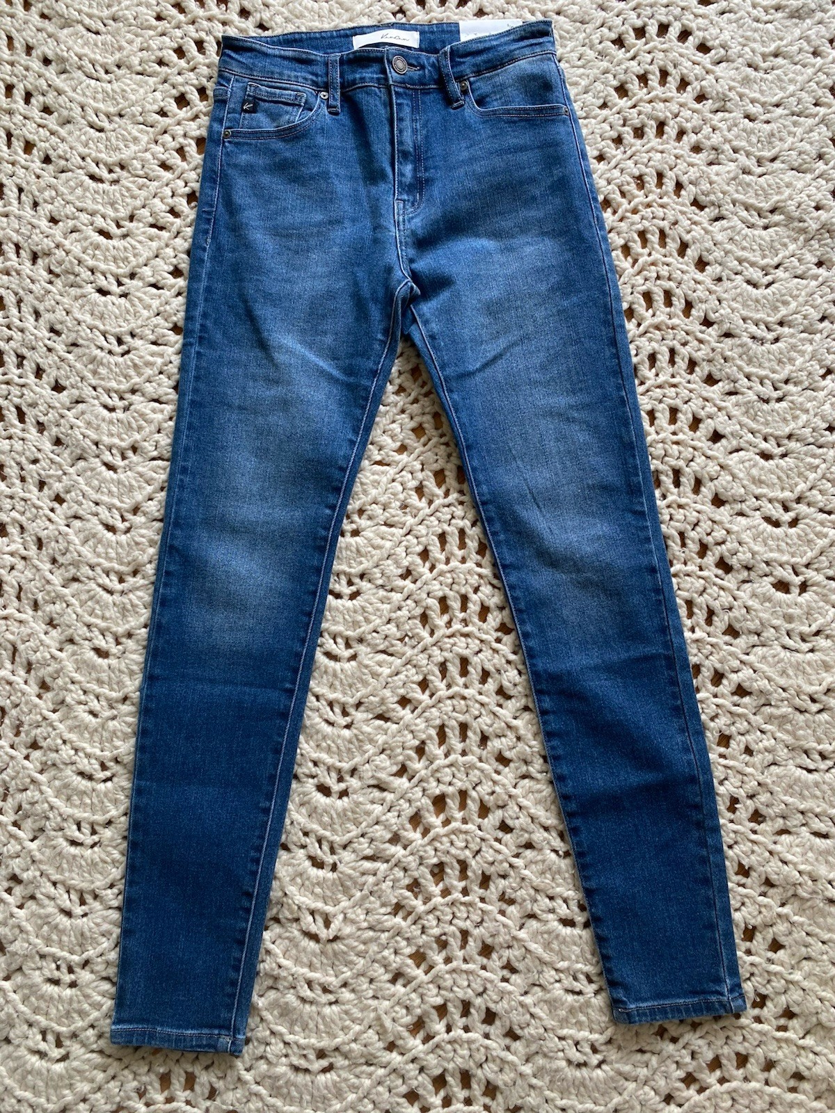 KanCan High Rise Super Skinny Blue Medium Wash Denim Jeans Women
