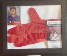 Framed Jose Ramirez Signed Nike Right Handed Batting Glove With COA