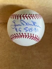 LEN BARKER CLEVELAND INDIANS PERFECT GAME SIGNED BASEBALL JSA L35265 SEE PHOTOS