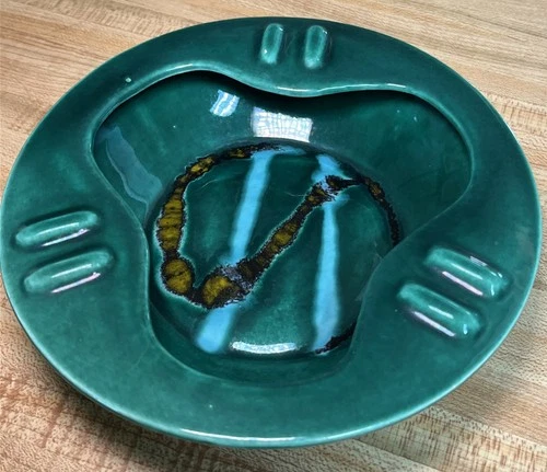 Vintage ROYAL HAEGER Ashtray Trinket Dish, Green 💚, R1941-S, USA 🇺🇸, Ceramic