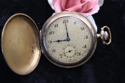 Antike Taschenuhr Herrentaschenuhr Messing mit Vergoldungsreste Schweiz - Bild 1 von 4