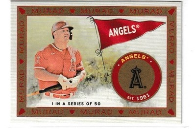 MIKE TROUT 2021 TOPPS T51 MURAD REIMAGINED INSERT.