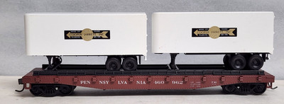 Pennsylvania 50' Piggy Back Flat Cooper Jarrett w Mtl Whls Kadee Athearn 1404 HO
