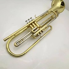 New Bass Trumpet B Flat Brass Material Professional Grade Instrument With Case