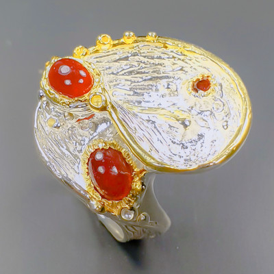 Fine Art Heated Ruby Ring 925 Sterling Silver Size 6 /B-R0988
