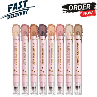8 Colors Cream Eyeshadow Stick Set, Eye Shadow Brightener Stick Shimmer and Matt