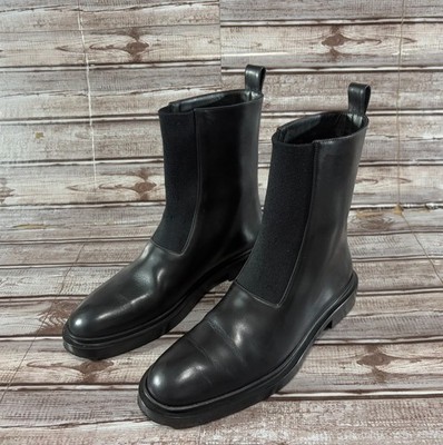 Jil Sander chunky leather boots size 39 US 6.5 black mspr $1143 made in Italy