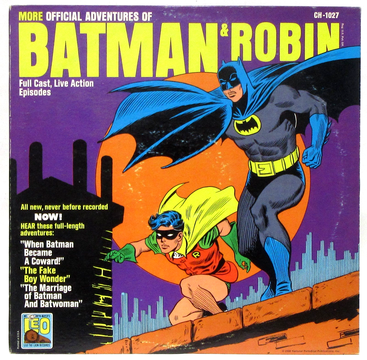 1966 Leo CH-1027 More Adventures of BATMAN & ROBIN 33rpm Record